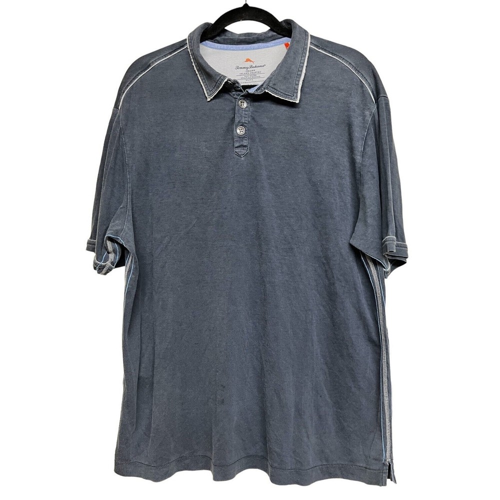 Tommy Bahama Distressed Short Sleeve Polo Shirt 100% Pima Cotton Men’s Size XL